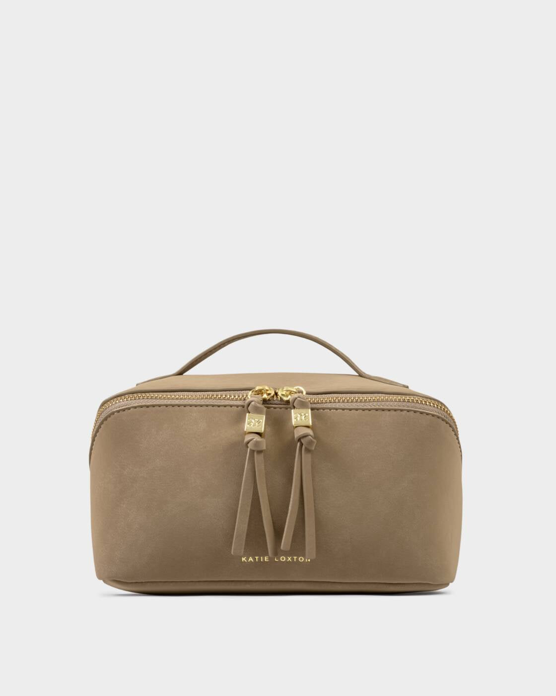 Katie Loxton Taupe Suedette Soho Medium Make Up & Wash Bag