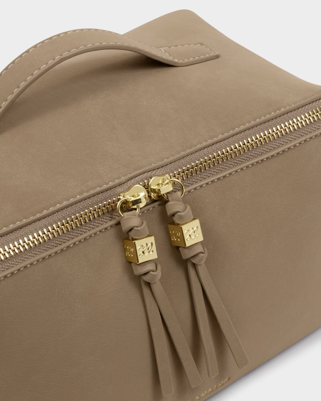 Katie Loxton Taupe Suedette Soho Large Make Up & Wash Bag