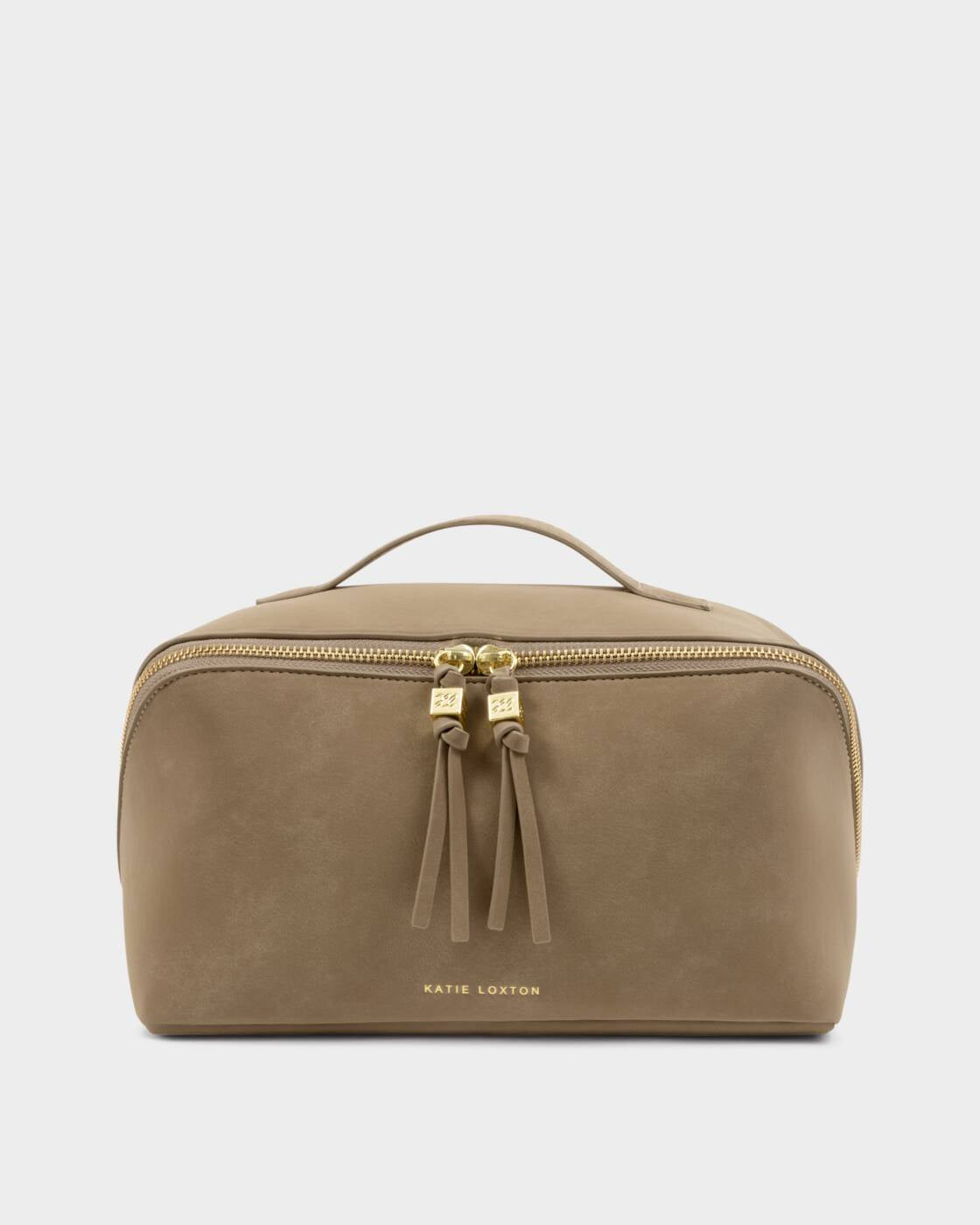 Katie Loxton Taupe Suedette Soho Large Make Up & Wash Bag