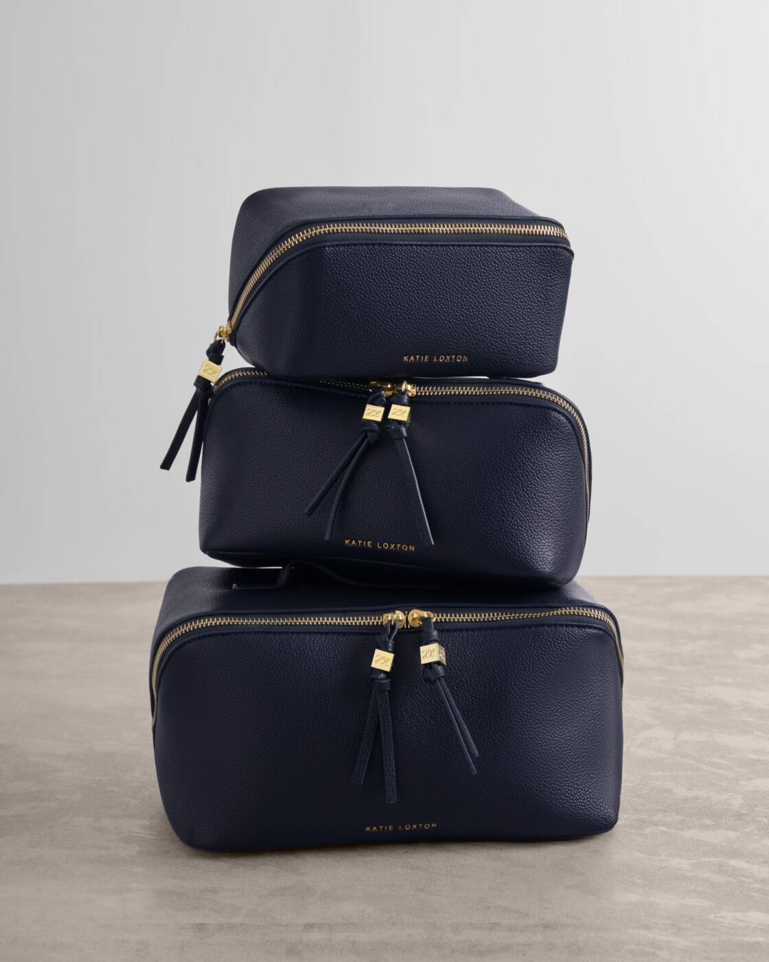 Katie Loxton Navy Soho Medium Make Up & Wash Bag
