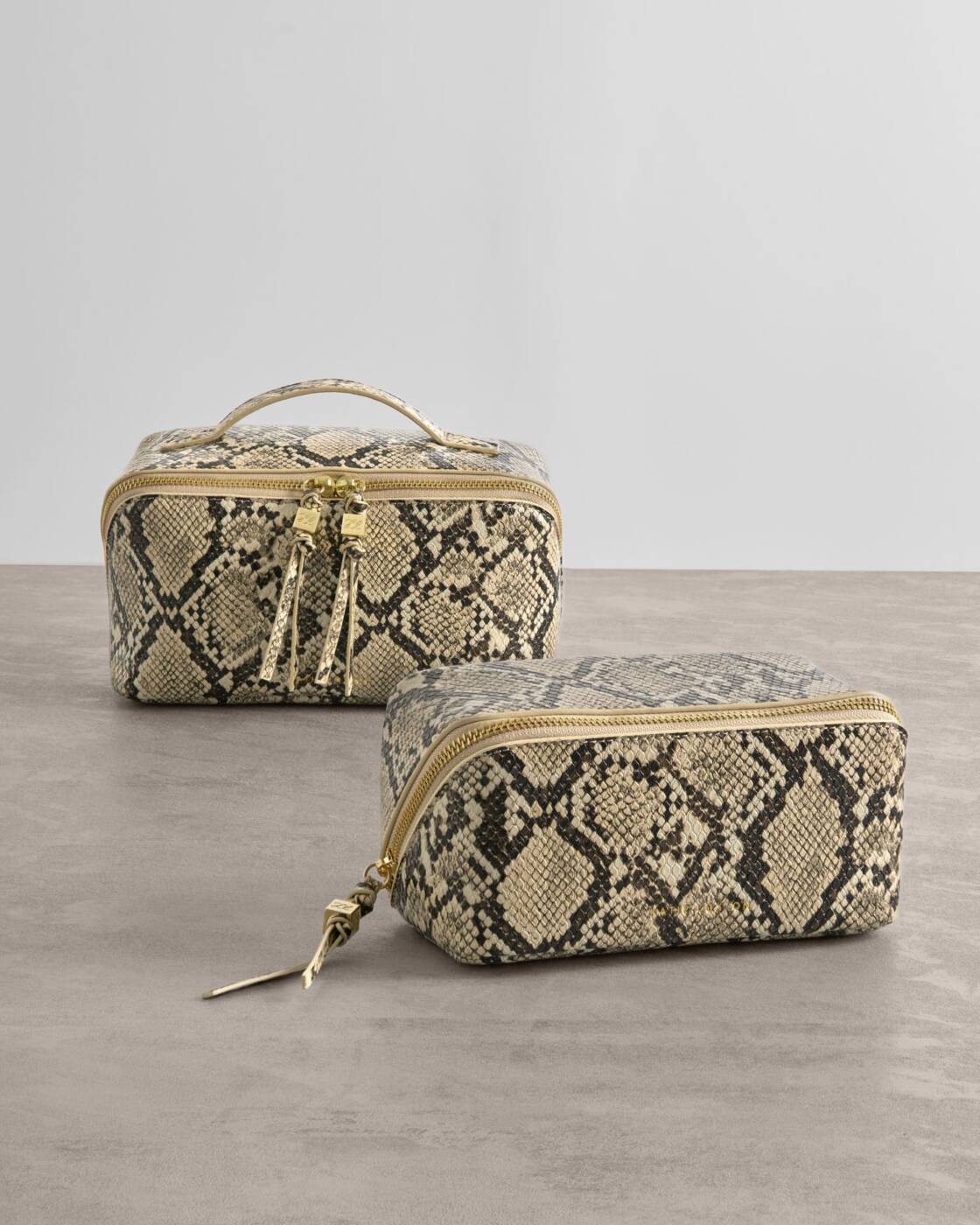 Katie Loxton Faux Snake Soho Medium Make Up & Wash Bag