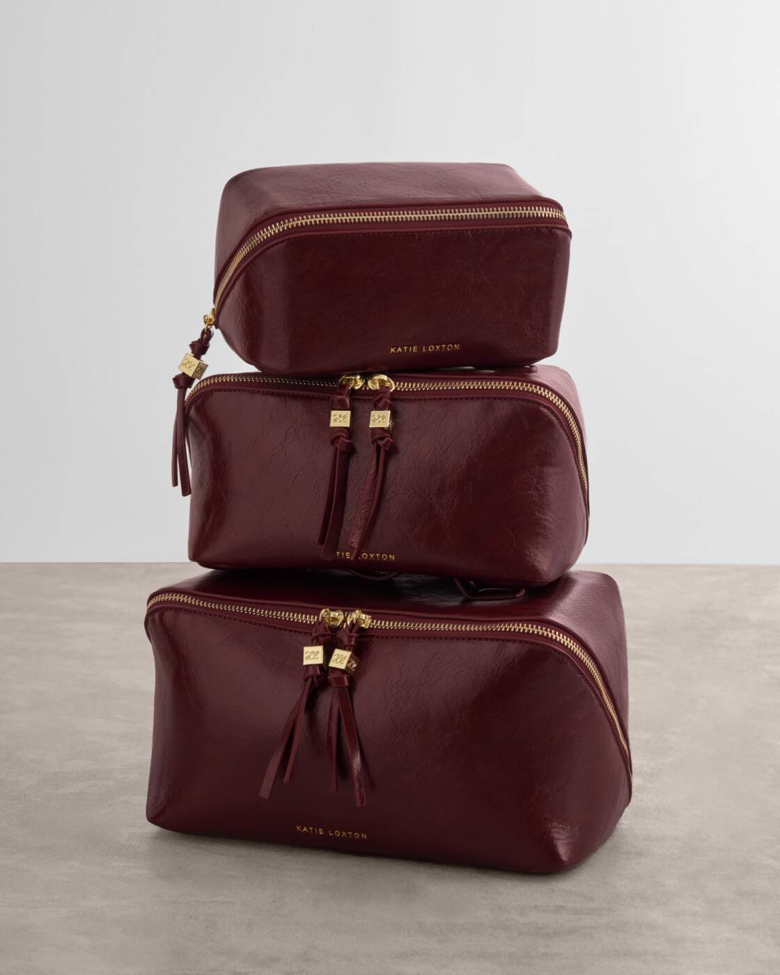 Katie Loxton Cherry Patent Crackle Soho Large Make Up & Wash Bag