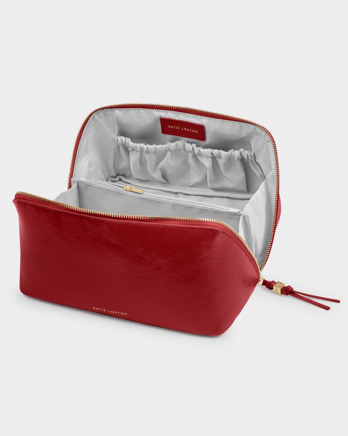 Katie Loxton Crimson Patent Crackle Soho Large Make Up & Wash Bag