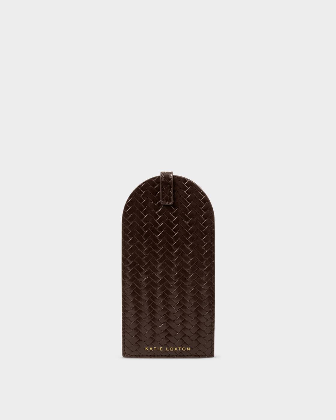Katie Loxton Chocolate Woven Glasses Sleeve