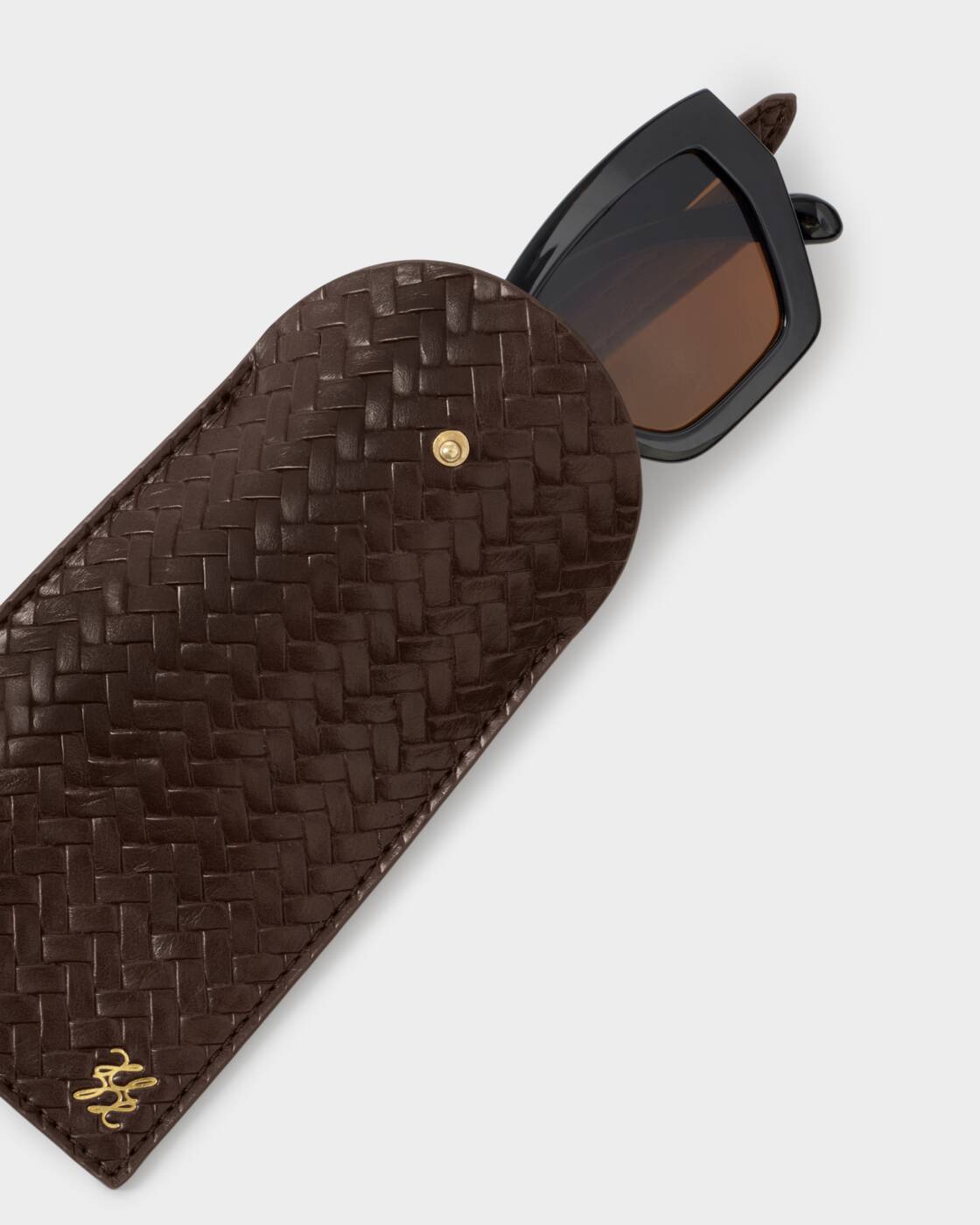 Katie Loxton Chocolate Woven Glasses Sleeve