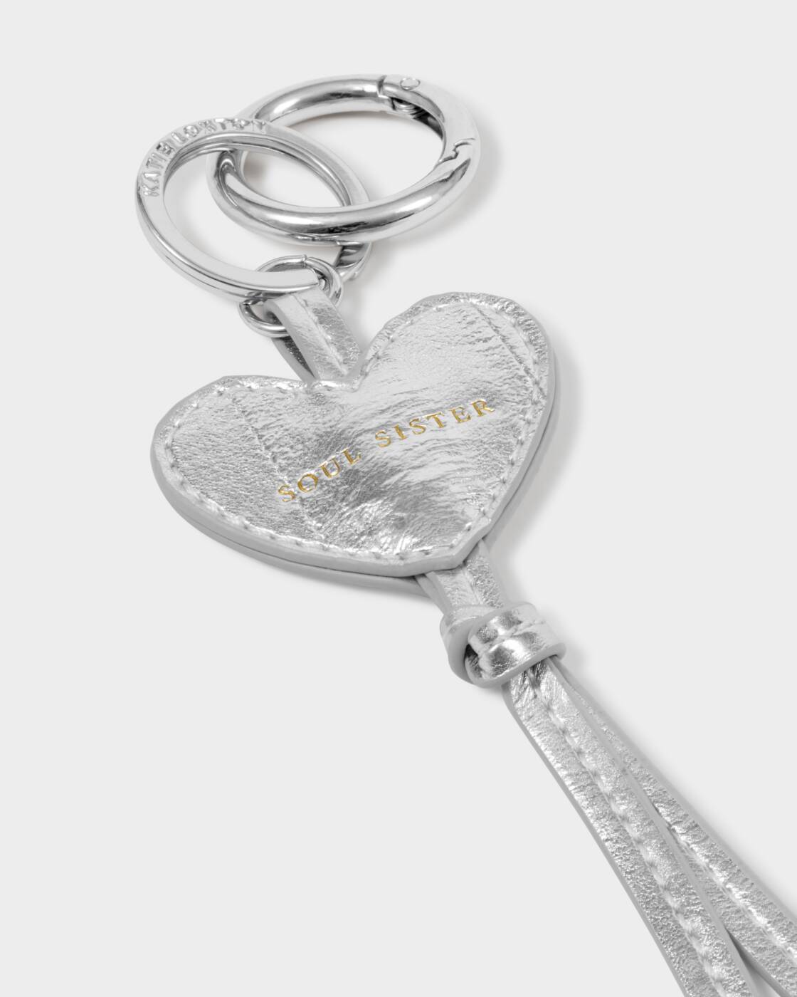 Katie Loxton Silver Eel Soul Sister Heart Charm Keyring