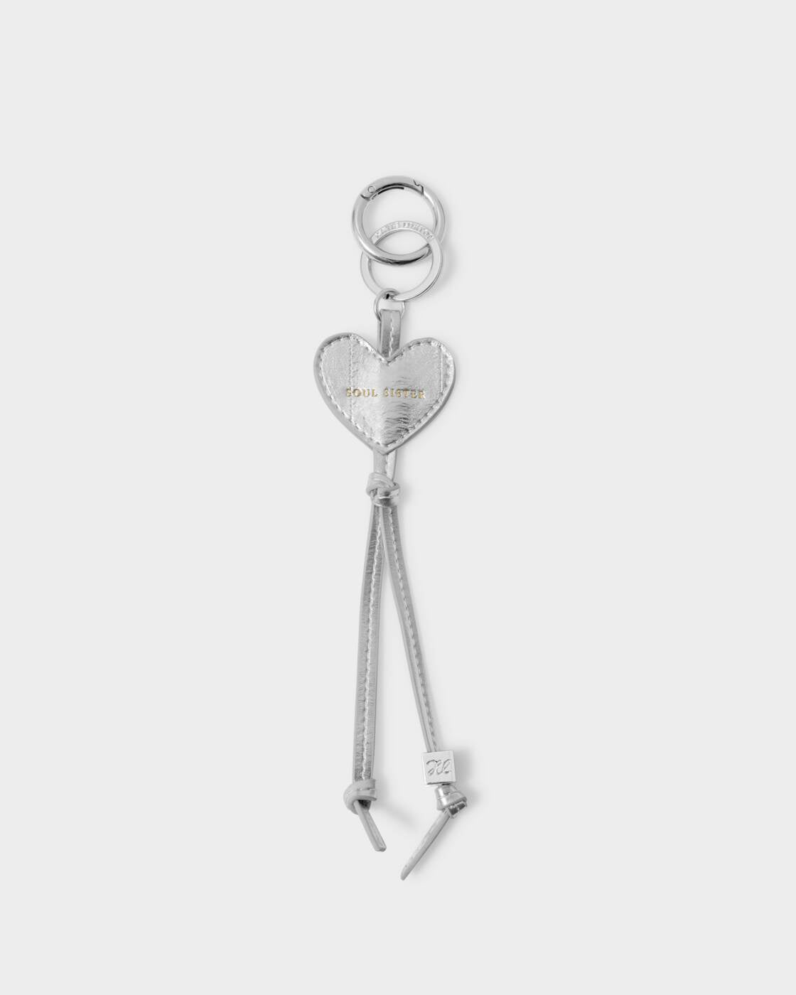 Katie Loxton Silver Eel Soul Sister Heart Charm Keyring