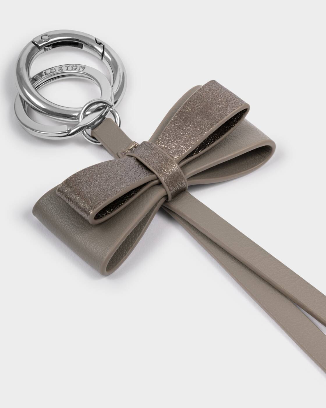 Katie Loxton Silver Mink Pewter Sparkle Dreamer Bow Charm Keyring