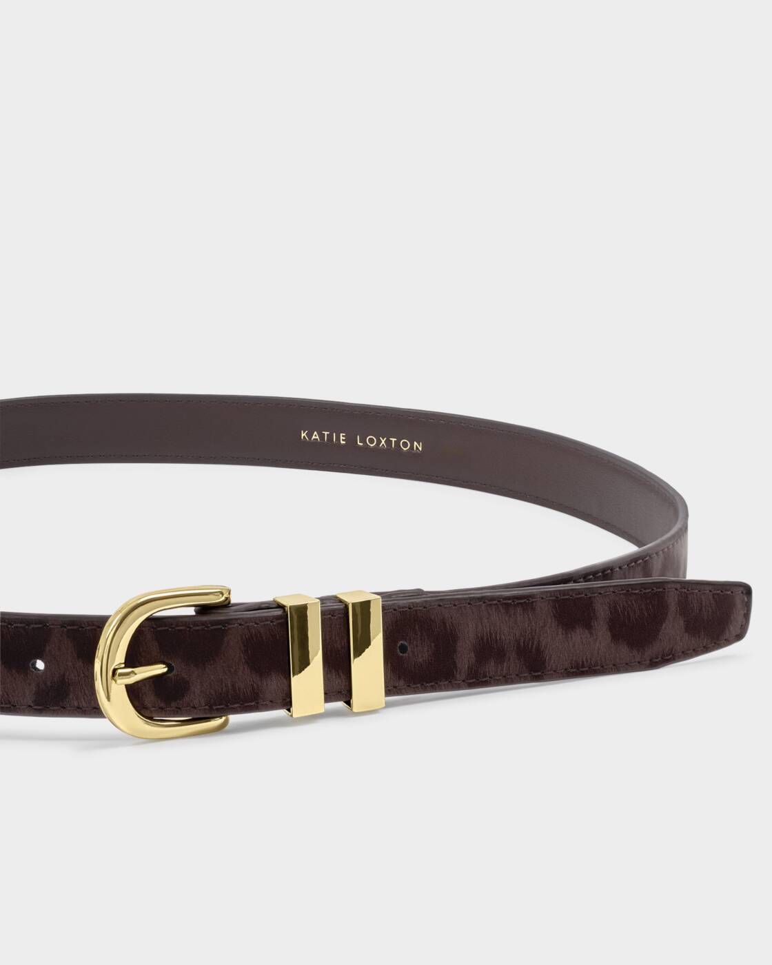 Katie Loxton Chocolate Leopard Buckle Belt