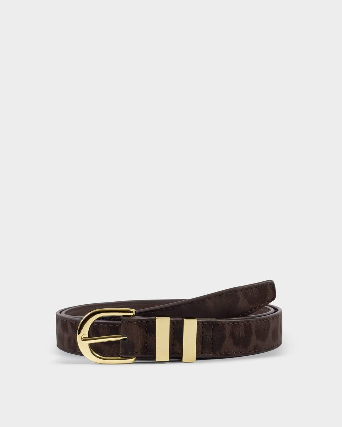 Katie Loxton Chocolate Leopard Buckle Belt