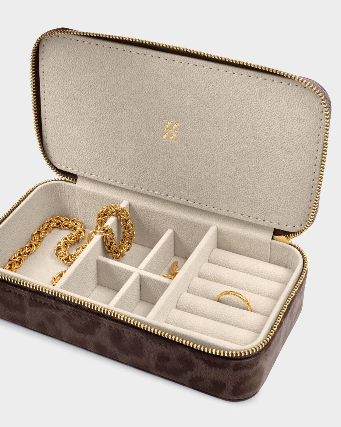 Katie Loxton Chocolate Leopard Classic Jewellery Box