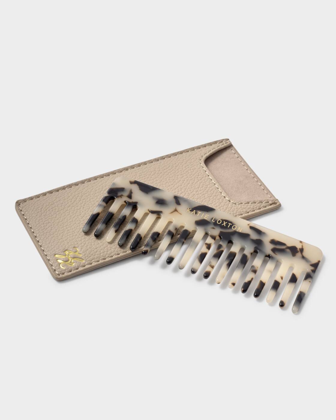 Katie Loxton Pale Tortoiseshell Hair Comb & Case Set