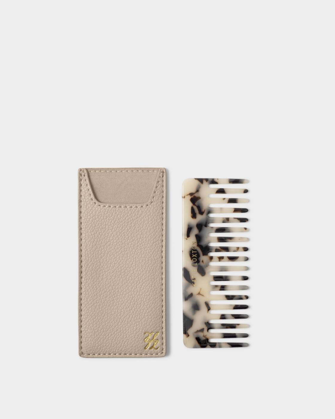 Katie Loxton Pale Tortoiseshell Hair Comb & Case Set