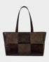 Katie Loxton Bitter Chocolate Patent Crackle Taya Woven Tote Bag