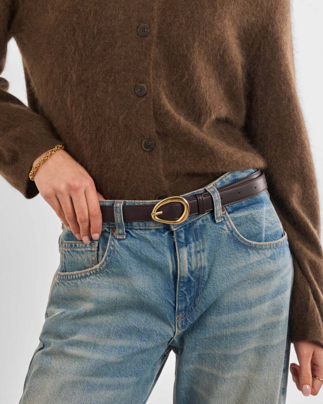 Katie Loxton Bitter Chocolate Organic Buckle Belt