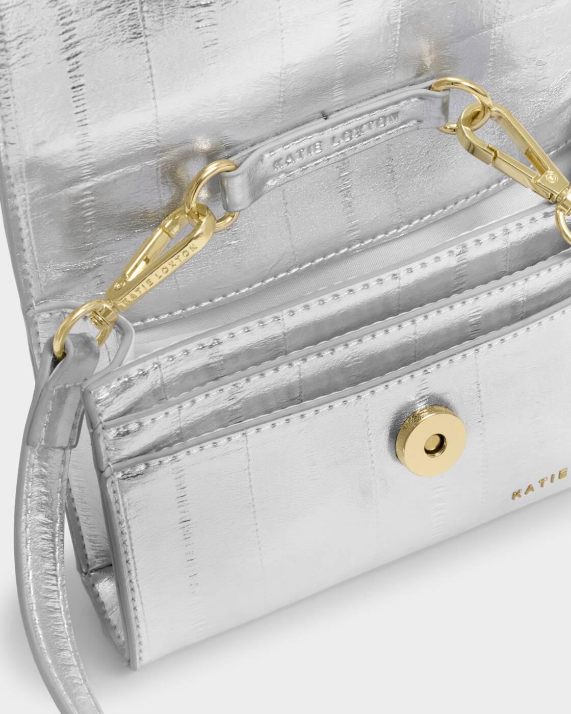 Katie Loxton Silver Eel Lou Crossbody Bag