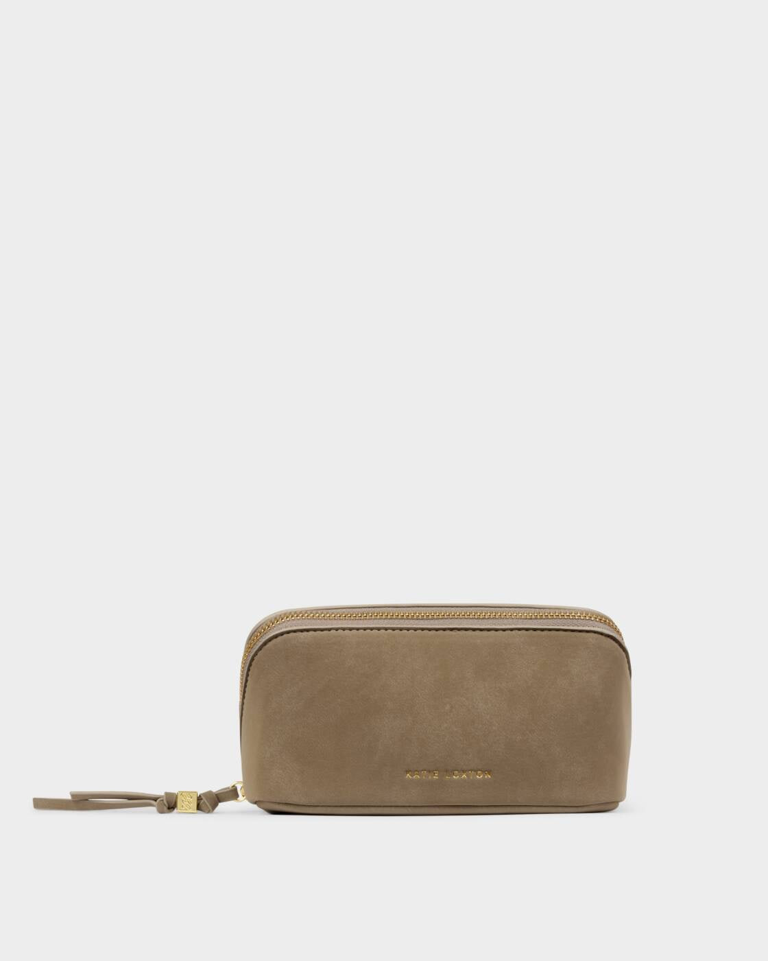 Katie Loxton Taupe Suedette Fold Out Mirror Make Up Bag