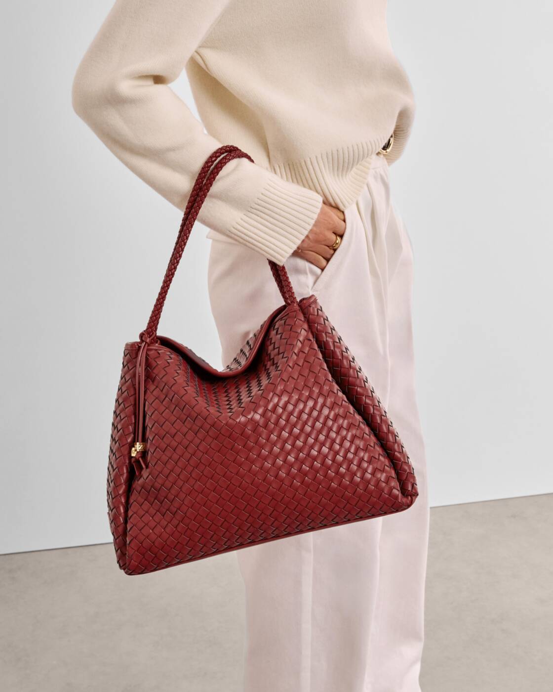 Katie Loxton Crimson Nova Hand Woven Large Shoulder Bag