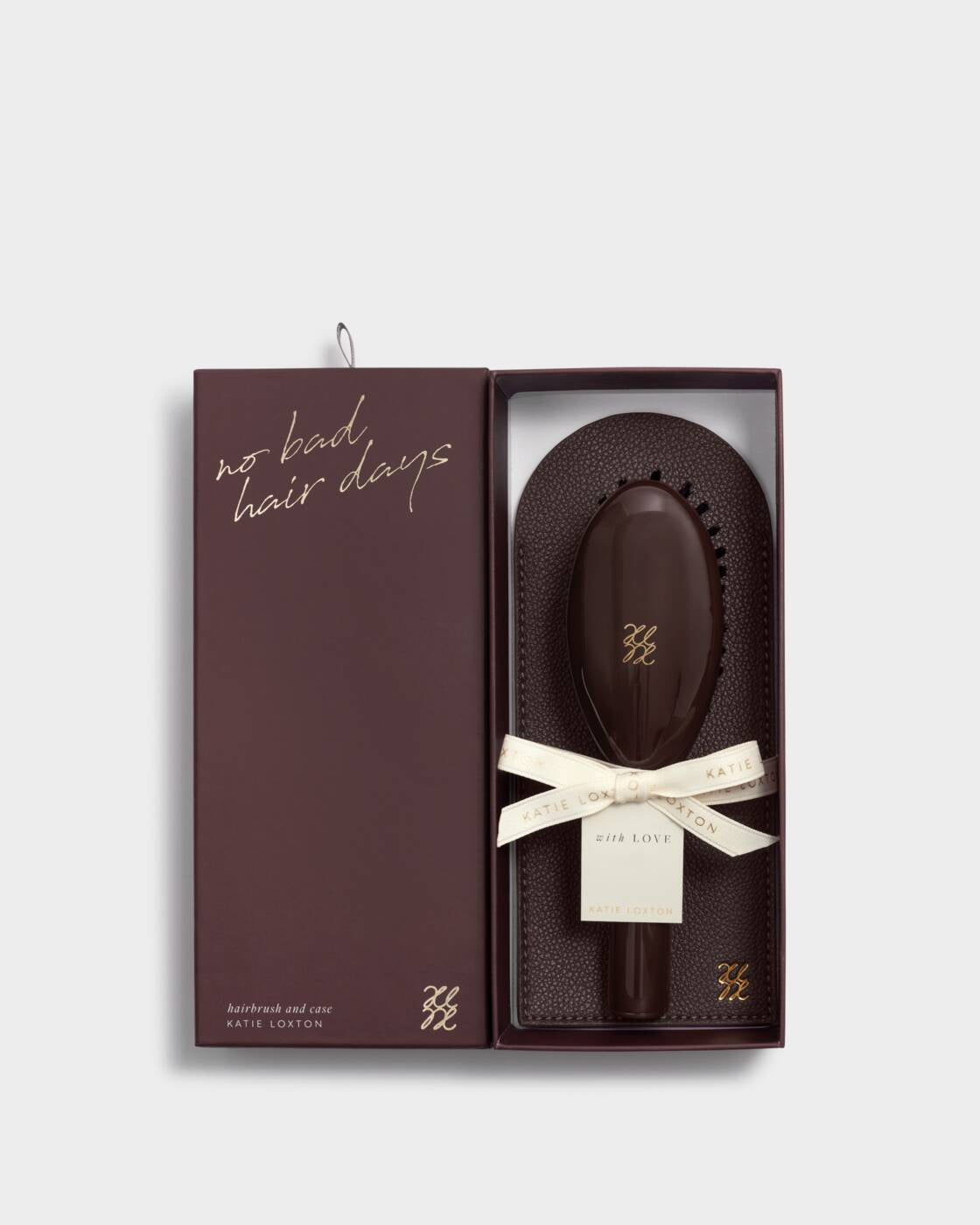 Katie Loxton Bitter Chocolate Hairbrush & Case Set