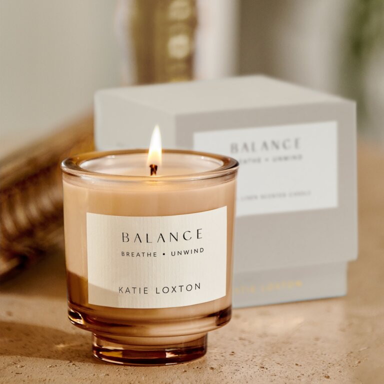 Katie Loxton Balance Fresh Linen & White Lily Candle