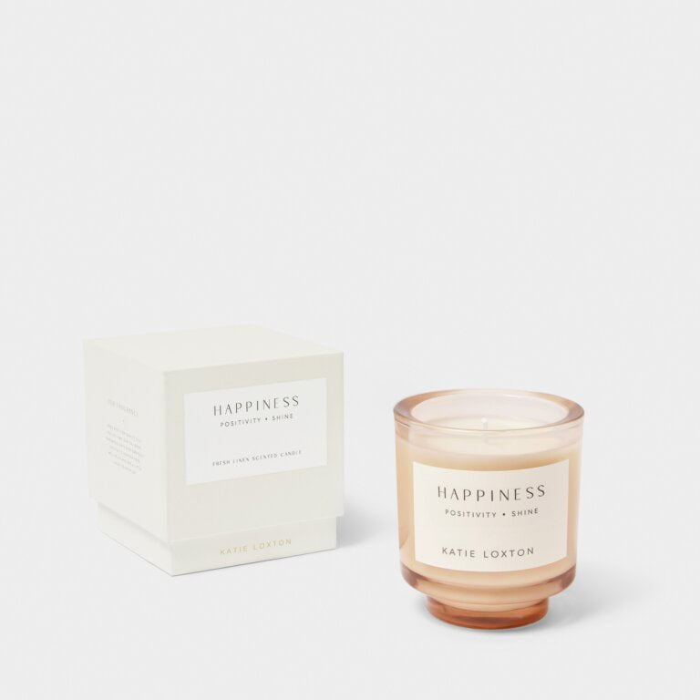 Katie Loxton Happiness Fresh Linen & White Linen Candle