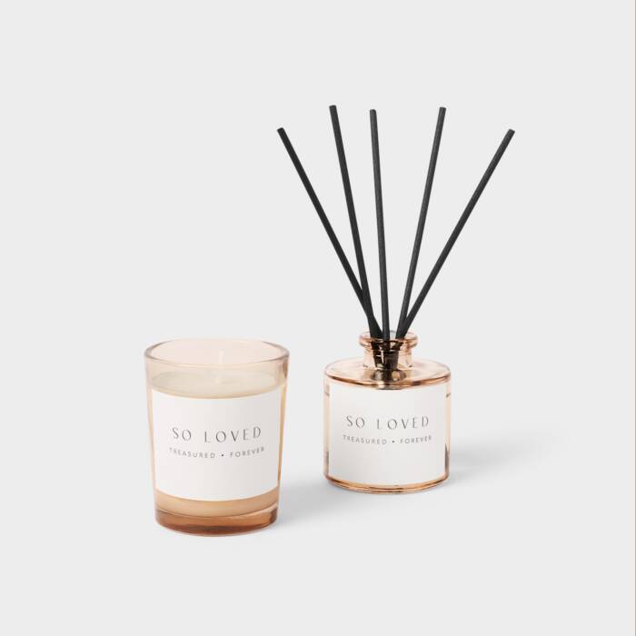 Katie Loxton So Loved Mini Votive & Reed Diffuser Gift Set