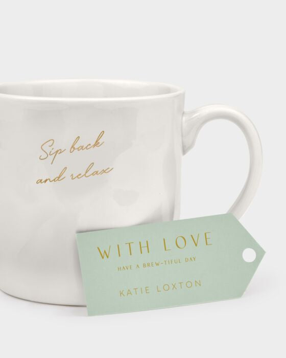 Katie Loxto Off White Sip Back & Relax Mug