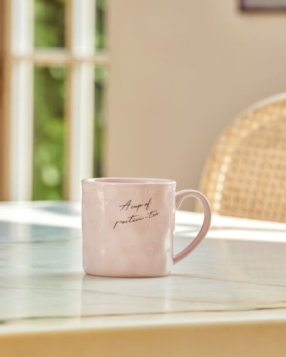 Katie Loxton Light Pink A Cup Of Positivi-Tea Mug