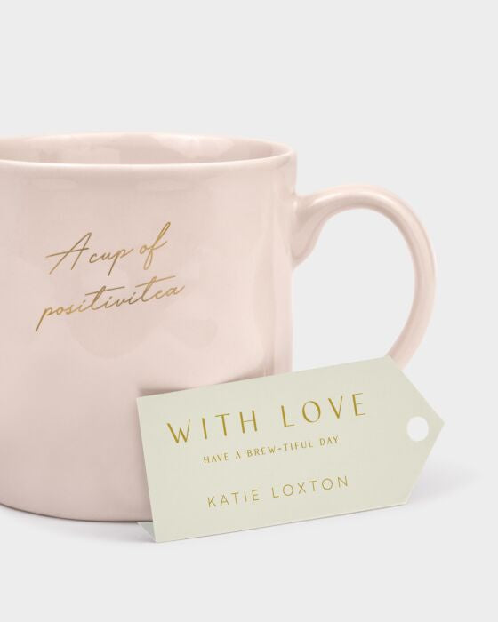 Katie Loxton Light Pink A Cup Of Positivi-Tea Mug