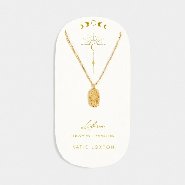 Katie Loxton Gold Libra Zodiac Necklace