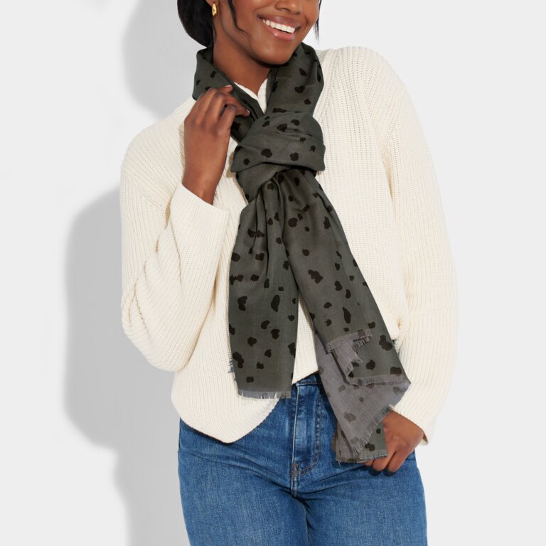 Katie Loxton Charcoal Polka Dot Printed Scarf