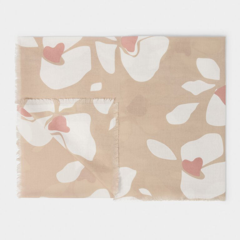 Katie Loxton Nude Pink Large Floral Printed Scarf