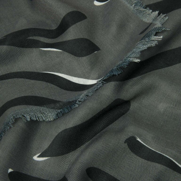 Katie Loxton Charcoal Zebra Printed Scarf