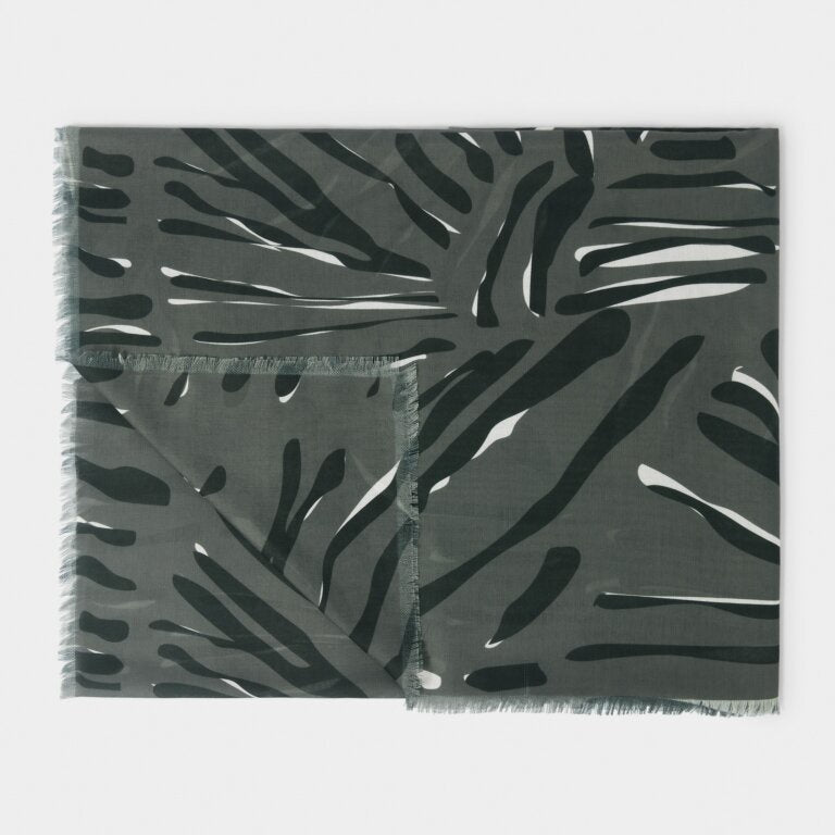 Katie Loxton Charcoal Zebra Printed Scarf