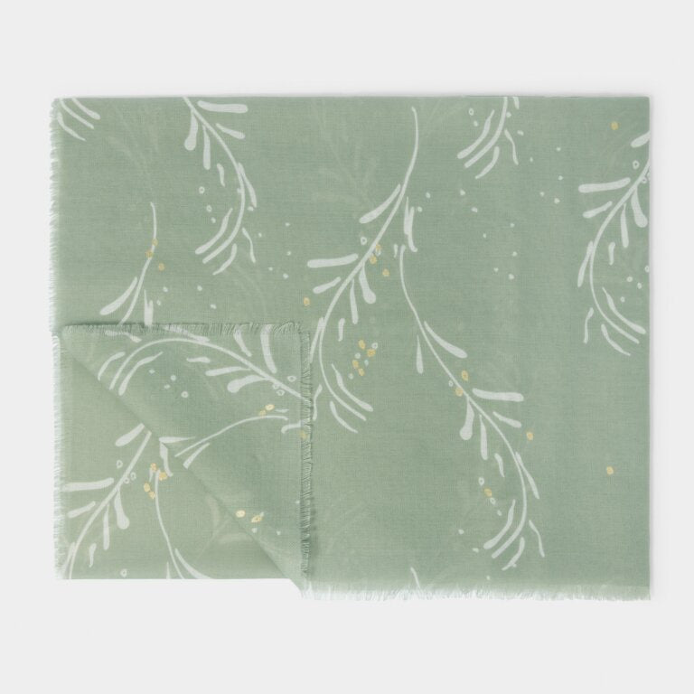 Katie Loxton Sage Mistletoe Printed Foil Scarf