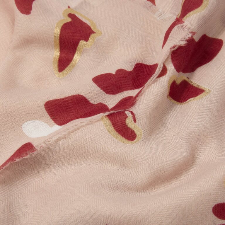 Katie Loxton Dusty  Rose Scattered Petals Printed Foil Scarf