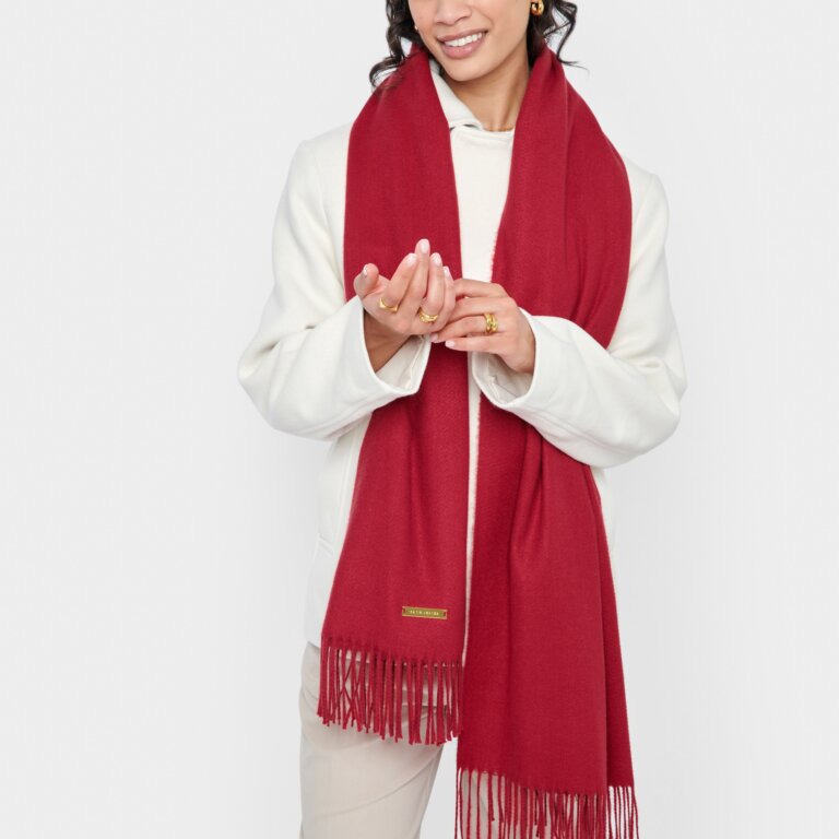 Katie Loxton Garnet Red Blanket Scarf