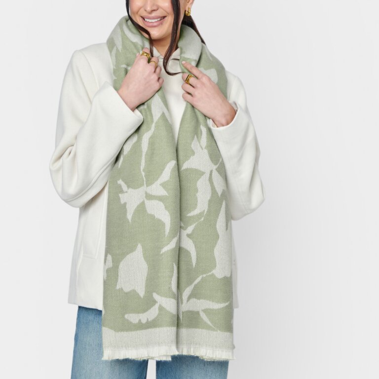 Katie Loxton Sage Abstract Floral Printed Blanket Scarf