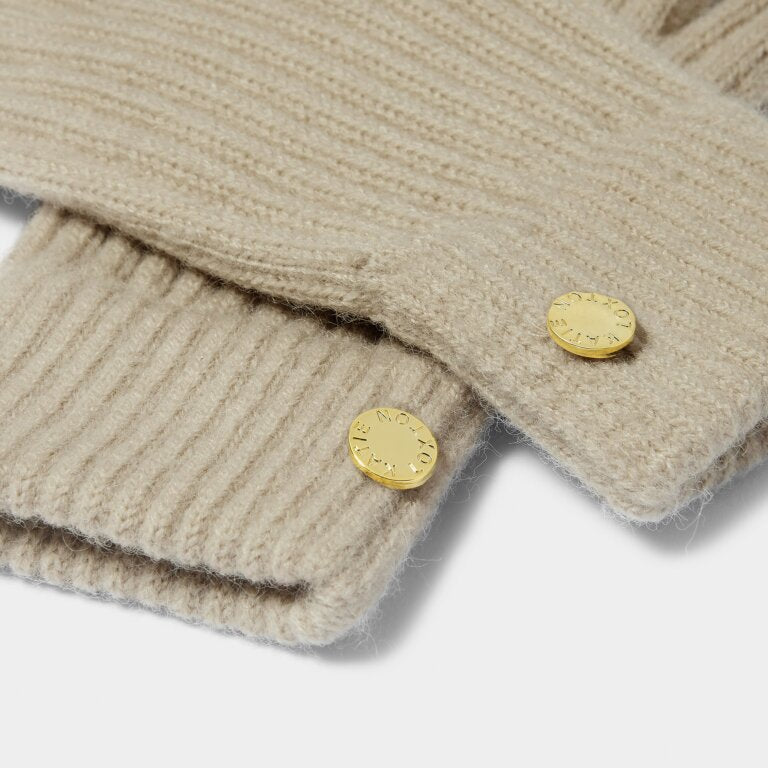 Katie Loxton Light Sand Knitted Gloves