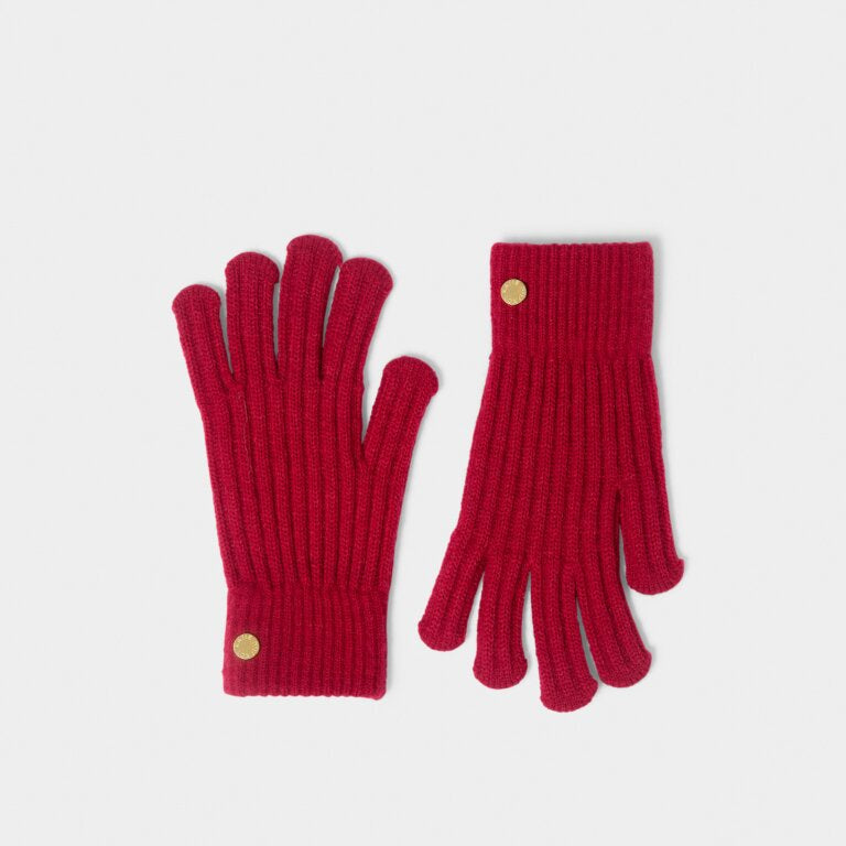 Katie Loxton Garnet Red Knitted Gloves