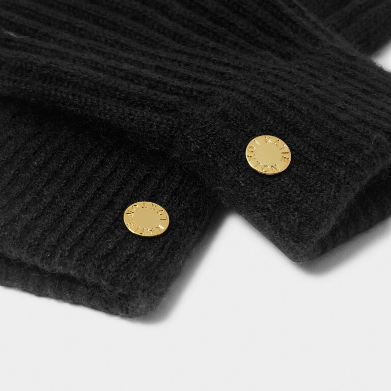 Katie Loxton Black Knitted Gloves