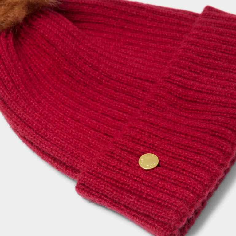 Katie Loxton Garnet Red Knitted Hat