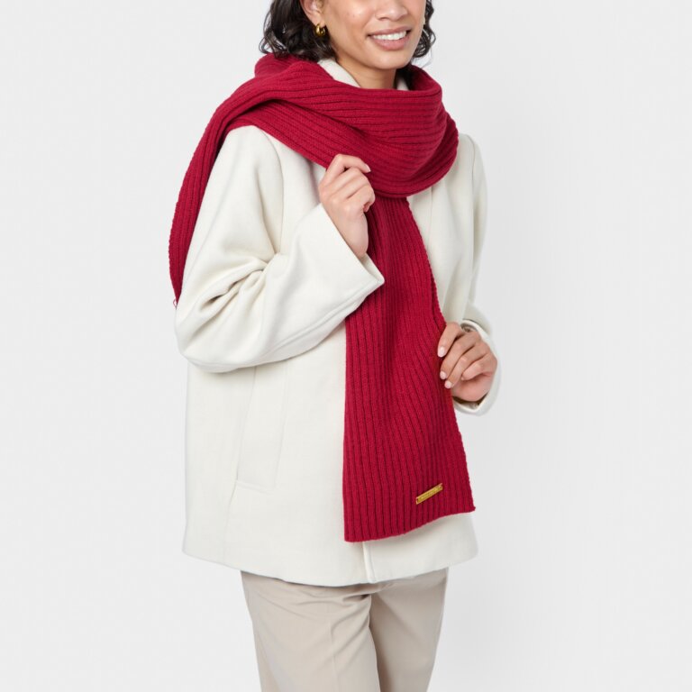 Katie Loxton Garnet Red Knitted Scarf