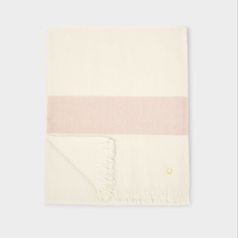 Katie Loxton off White & Nude Pink Stripe Blanket Scarf