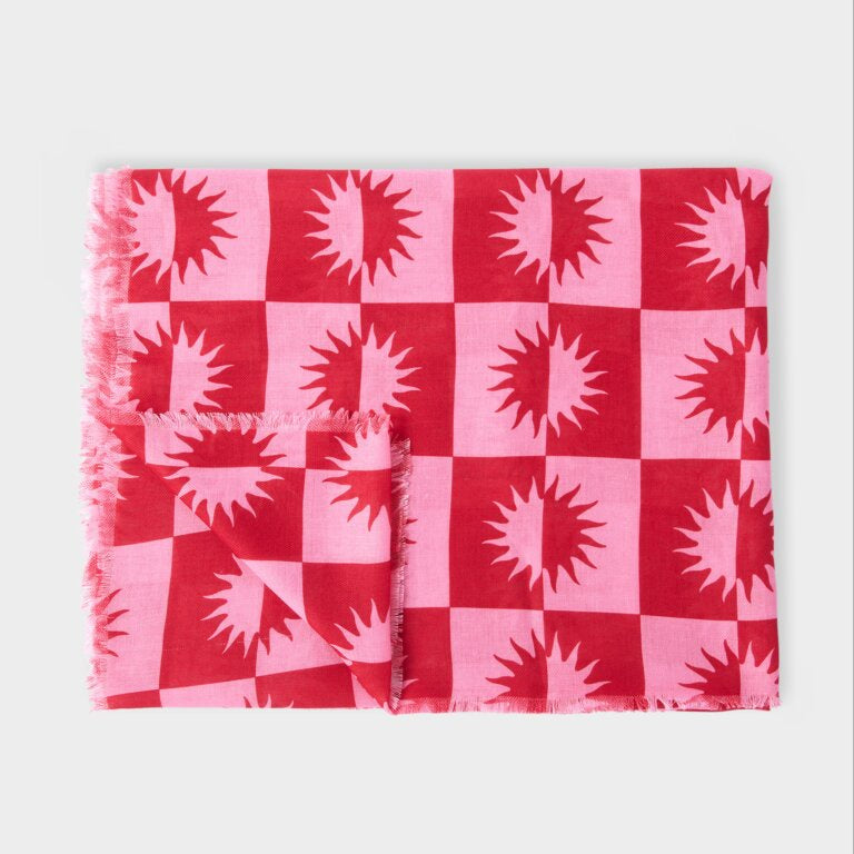 Katie Loxton Red & Pink Le Soleil Printed Scarf