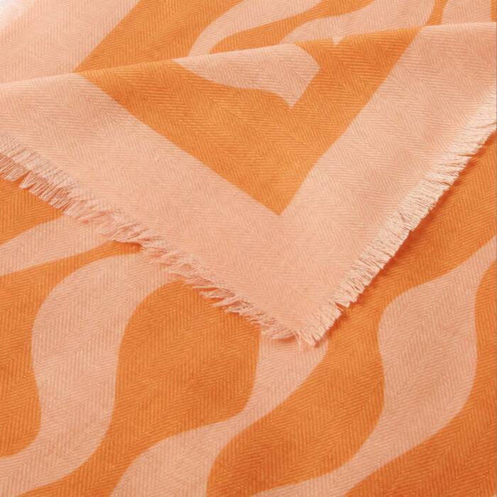 Katie Loxton Orange & Pink Ripple Wave Printed Scarf