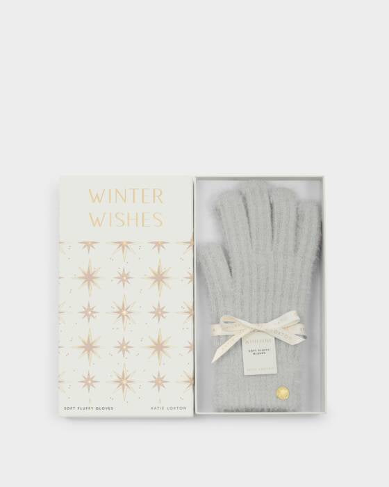 Katie Loxton Grey Soft Knit Boxed Gloves
