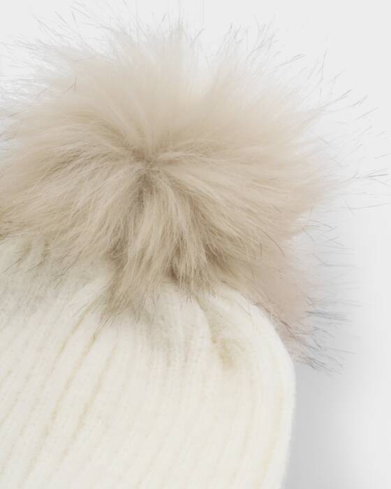 Katie Loxton White Knitted Pom Pom Hat