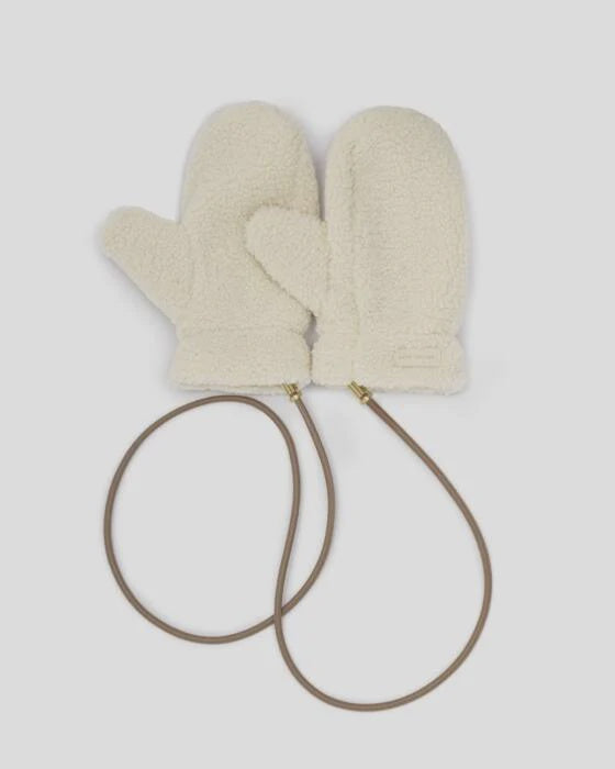 Katie Loxton Cream Teddy Mittens With Cord