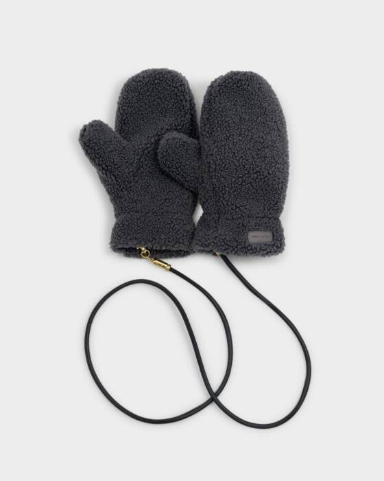 Katie Loxton Charcoal Teddy Mittens With Cord